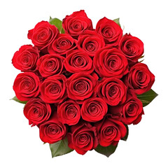 Obraz premium Red Rose Arrangement Isolated on Transparent Background 