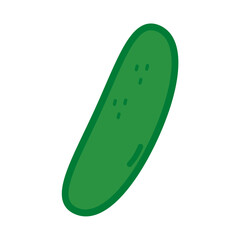 Vector illustration of an cucumber. Cucumber icon, illustration. Cucumber isolated on white	