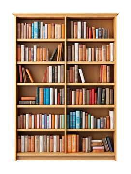 Vertical Book Shelf Isolated on Transparent Background
