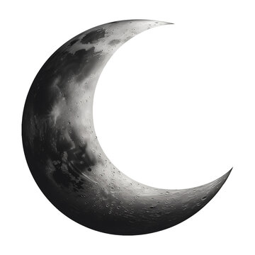 Crescent Moon Isolated on Transparent Background
