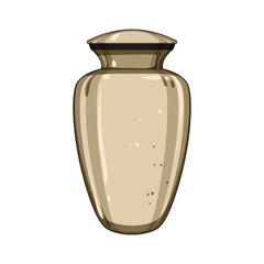 burial urn ashes cartoon. cremation memorial, dead cemetery, grief ceramic burial urn ashes sign. isolated symbol vector illustration