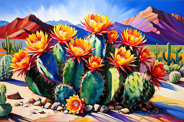 Rainbow Prickly Cactus Vibrant and Unique Desert Beauty