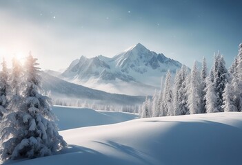 Snow mountain isolated on white background