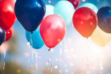 Happy Birthday Delight: Balloons in Dreamy Bokeh Sky