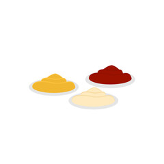 illustration of pizza sauce, mayonnaise, cheese and bolognaise for icons
