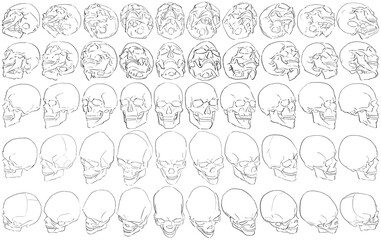 50 Skulls - Digital Art (3D to 2D)