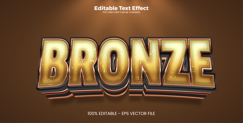 Bronze editable text effect in modern trend style