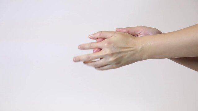 hand cream moisturizing woman wears on palms