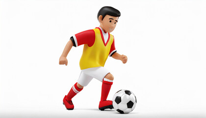 3d miniature toy people, playing soccer
