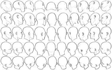 50 Female Heads - Digital Art (3D to 2D)