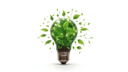 A brilliant innovative light bulb made entirely from lush green leaves