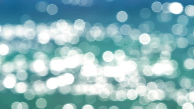 abstract flowing water background with big defocused bokeh sun lights, sunny summer beach holiday backdrop with copy space for travel, vacation and beauty care cosmetics