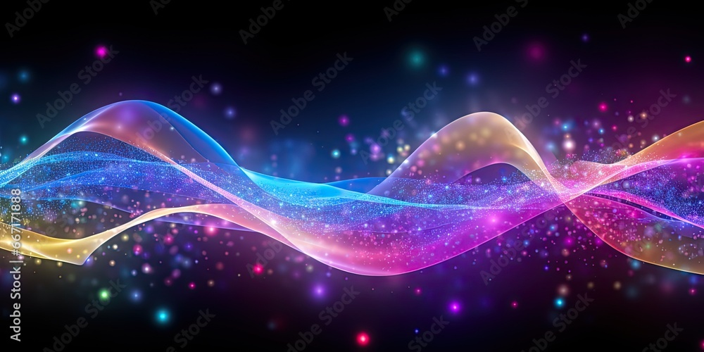 Aufkleber futuristic flow. abstract digital light waves background. energetic illumination. dynamic and line d
