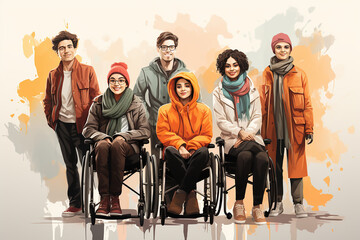 illustration of a group of inclusive people together