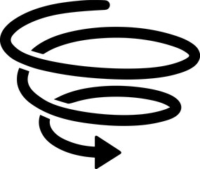 Spinning spiral down arrow icon design in flat style.