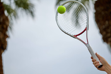 tennis racket and ball