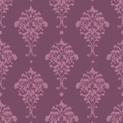 Seamless pattern with vintage abstract floral ornaments, baroque, victorian, regency, modernist and art nouveau style