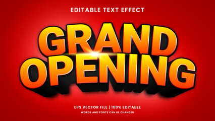 Grand Opening 3d editable text effect - obrazy, fototapety, plakaty