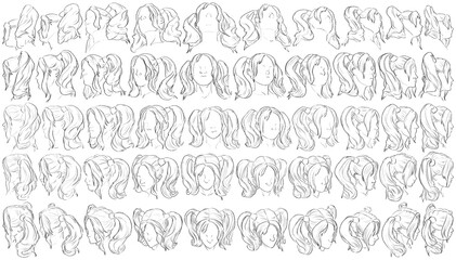 Obraz premium 50 Hairstyles - Digital Art (3D to 2D)