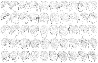 50 Hairstyles - Digital Art (3D to 2D)