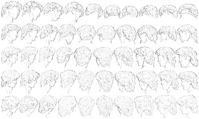 50 Hairstyles - Digital Art (3D to 2D)