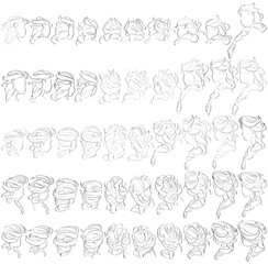 50 Hairstyles - Digital Art (3D to 2D)