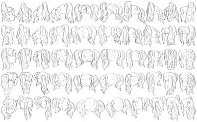 50 Hairstyles - Digital Art (3D to 2D)