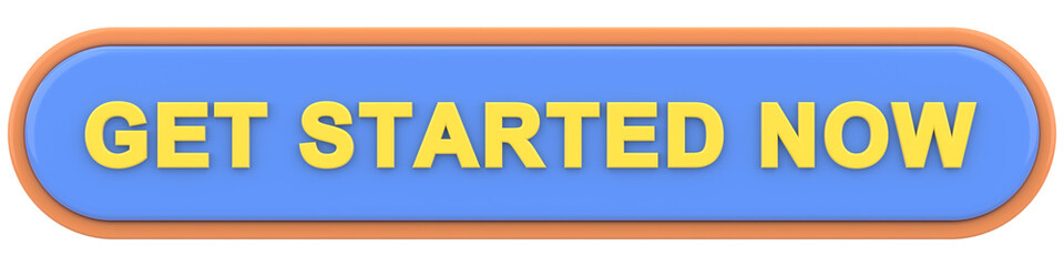 Get started now button. button. 3D illustration.