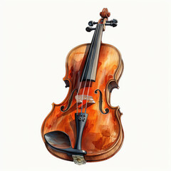 Fototapeta na wymiar watercolor Violin clipart, Generative Ai