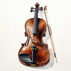 watercolor Violin clipart, Generative Ai - obrazy, fototapety, plakaty