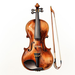 Fototapeta na wymiar watercolor Violin clipart, Generative Ai