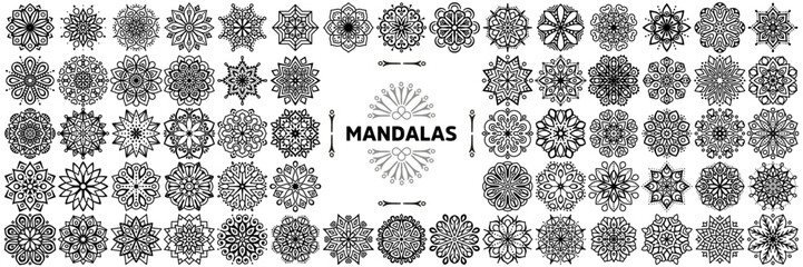 Set round mandala ornaments in ethnic style - 667178625