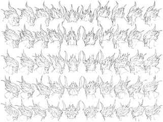 50 Heads - Digital Art (3D to 2D)