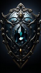 Fototapeta premium a beautiful shield encrusted with a large diamond