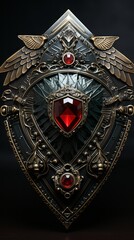 a beautiful shield encrusted with a large diamond