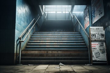 Fototapeta premium Stairs Mockup Created with Generative AI