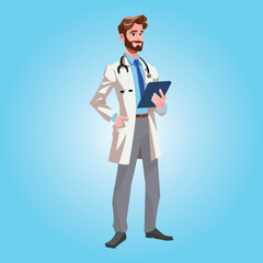 handsome doctor illustration