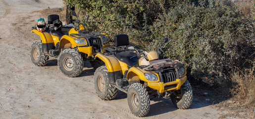 mountain yellow motorcycles