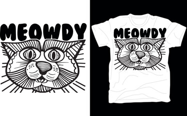 Cat T-shirt, Funny 'Meowdy' T-shirt,