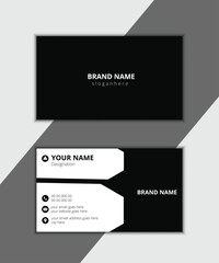 Black modern business card print templates. Clean professional business card template, visiting card, business card template.