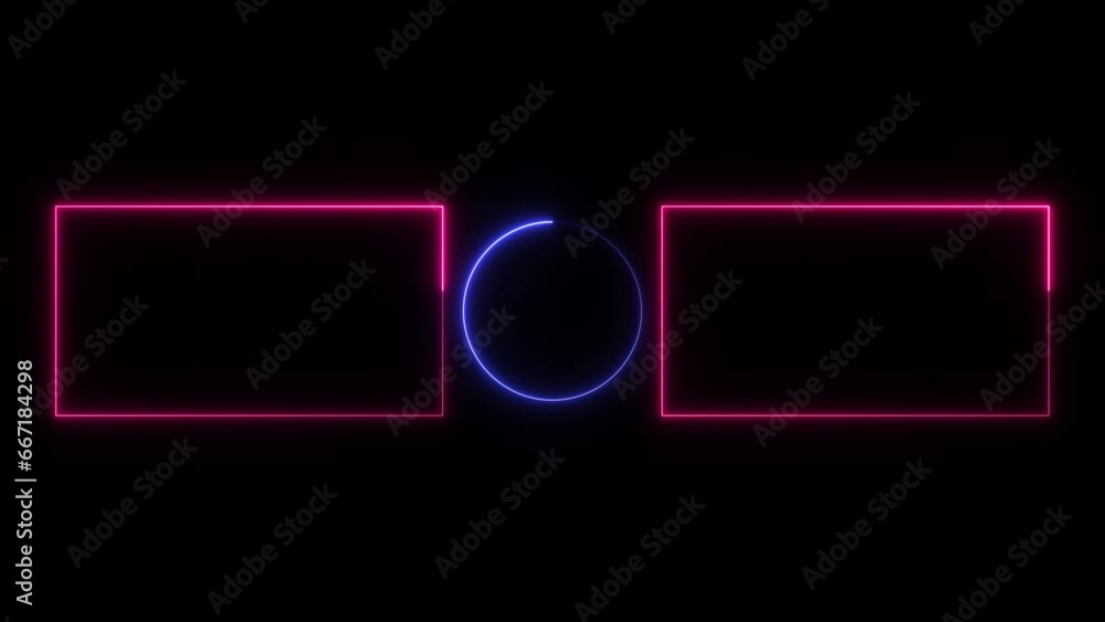 Aufkleber saber frame neon line loop background.