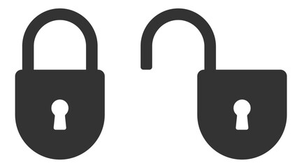 Lock icon vector. Unlock symbol flat design