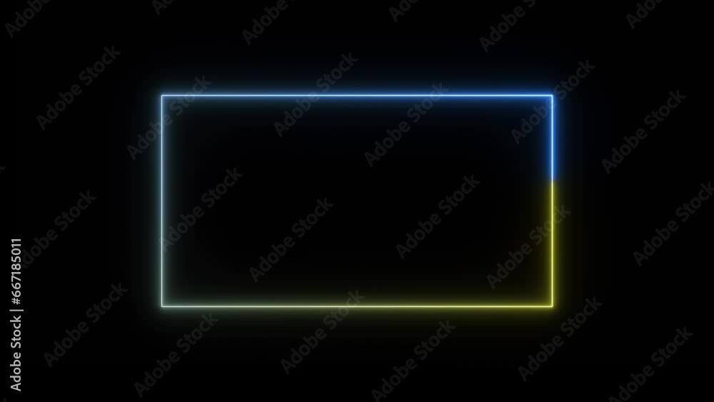Poster saber frame neon line loop background