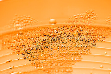 Macro close up of Bubbles in sparkling water as abstract background - Selective focus
