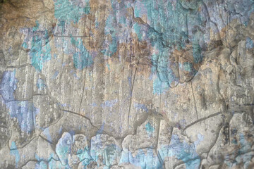 Ancient blue painted wall