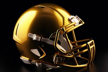 Naklejka premium Glänzender goldener American-Football-Helm Trophäe. 