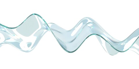 Abstract transparent glass material wavy background