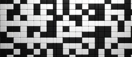 Fototapeta premium Monochrome crossword puzzle requiring solving With copyspace for text