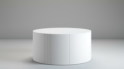 3D white cylinder podium round geometric form
