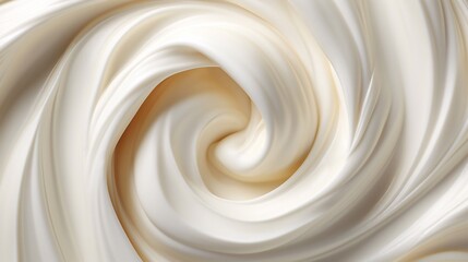 A picture of close up of white whipped cream or milk cream swirl texture for background use with copy space Generative AI